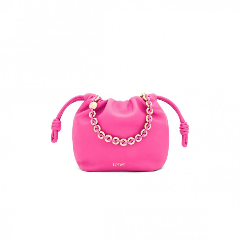 LOEWE MINI FLAMENCO PURSE BAG IN MELLOW NAPPA LAMBSKIN 412342-142 (23*17*5.5cm)