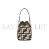 FENDI MINI MON TRESOR LOGO BUCKET BAG ANEMONE 8BS010AD6JF0VQJ (18*12*10cm)