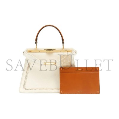 FENDI FABRIC VITELLO AJOUR EMBROIDERED MEDIUM PEEKABOO I SEE U GREZZO CUOIO 8BN321AAYOF189S (33*25*12cm) FENDI FABRIC VITELLO AJOUR EMBROIDERED MEDIUM PEEKABOO I SEE U GREZZO CUOIO 8BN321AAYOF189S (33*25*12cm)
