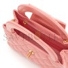 CHANEL MASTER PINK QUILTED CALFSKIN MINI KELLY SHOPPER BRUSHED GOLD HARDWARE AS4416 (19*13*7cm)