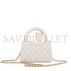CHANEL MASTER WHITE QUILTED CALFSKIN MINI KELLY BAG BRUSHED GOLD HARDWARE AS4416 (19*13*7cm)