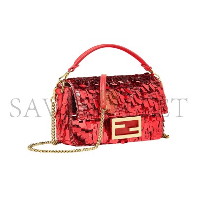 FENDI SEQUIN PAILLETTES VITELLO GRACE SEX AND THE CITY MINI BAGUETTE MATTONE 8BS017AMP0F0V3L (19*11.5*4cm) FENDI SEQUIN PAILLETTES VITELLO GRACE SEX AND THE CITY MINI BAGUETTE MATTONE 8BS017AMP0F0V3L (19*11.5*4cm)