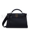 HERMES BLACK TOGO LEATHER MAXI KELLY 42 WITH PALLADIUM HARDWARE 19271 (42*27*17cm)