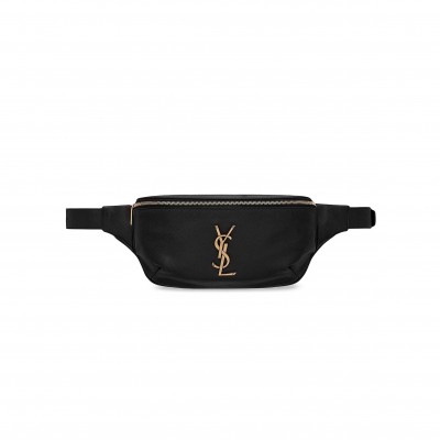 YSL CASSANDRE CLASSIC BELT BAG IN GRAIN DE POUDRE EMBOSSED LEATHER (25*14*3.5cm) 