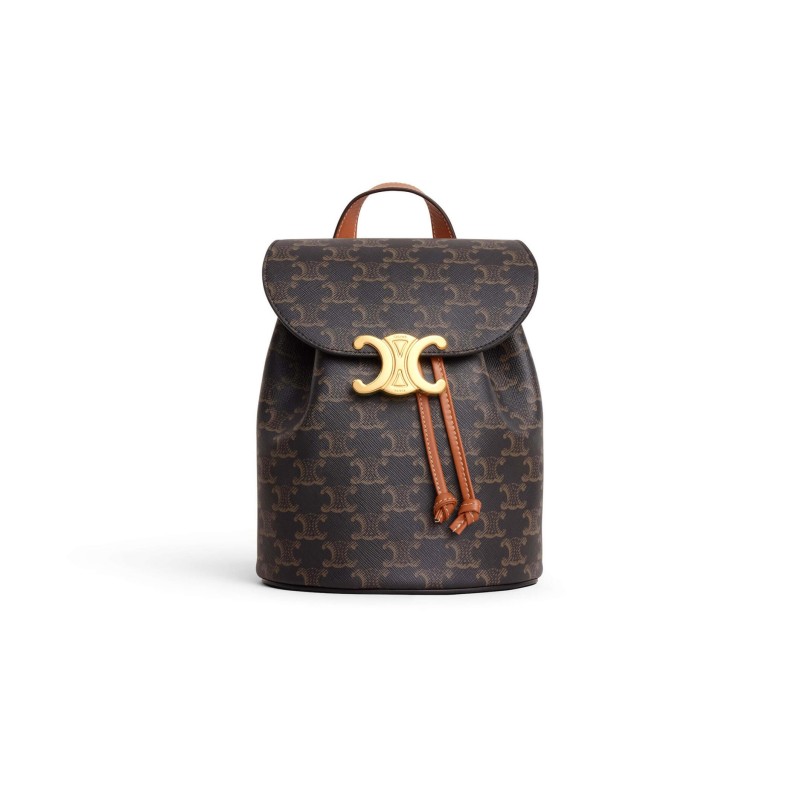 CELINE BACKPACK CELINE BONNIE IN TRIOMPHE CANVAS AND CALFSKIN 118702CAS.04LU (25*18*13cm) CELINE BACKPACK CELINE BONNIE IN TRIOMPHE CANVAS AND CALFSKIN 118702CAS.04LU (25*18*13cm)