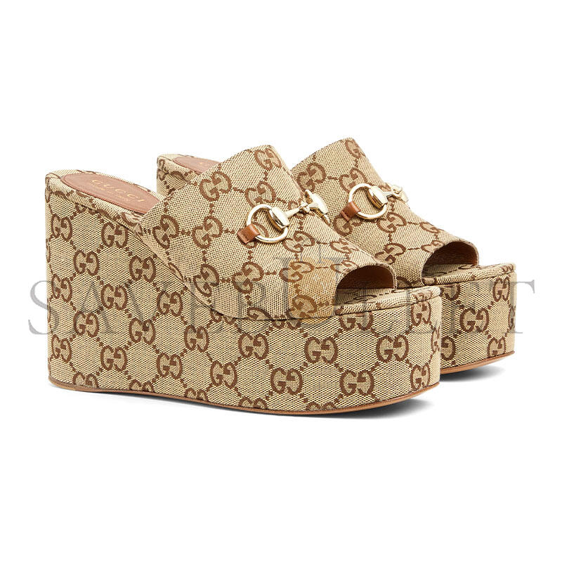 GUCCI WOMEN'S WEDGE SANDAL WITH HORSEBIT 816328
