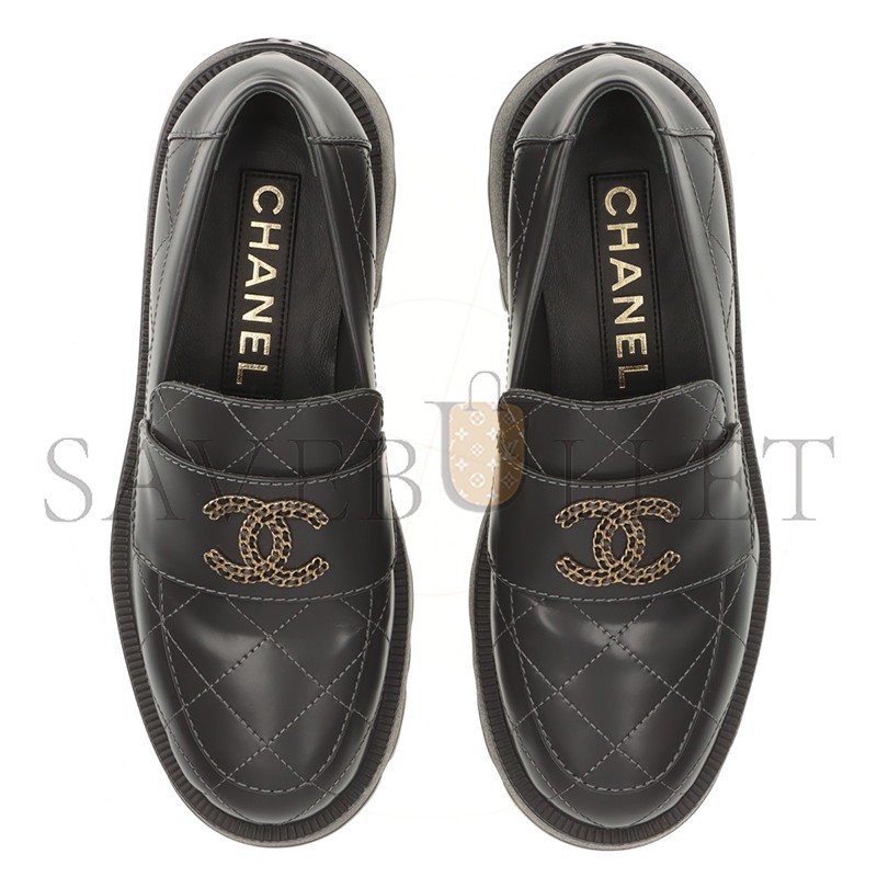 CHANEL COCO MARK MATELASSE 24B LEATHER LOAFER G45921 