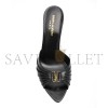YSL BABYLONE YSL RUCHED LEATHER MULE SANDALS 
