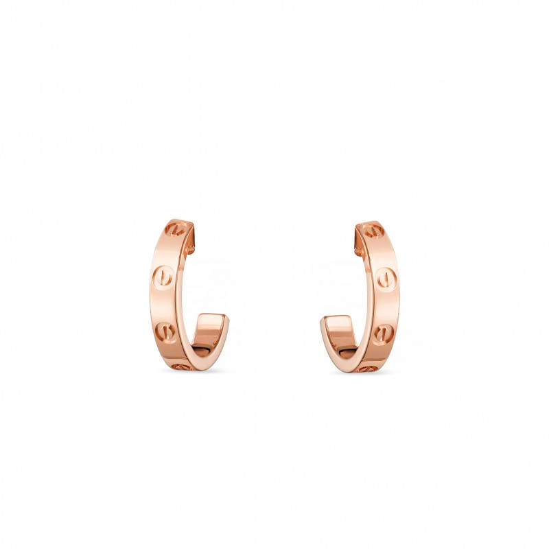 CARTIER LOVE HOOP EARRINGS, SMALL MODEL B8029000