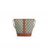 CELINE SMALL BUCKET IN TRIOMPHE CANVAS AND CALFSKIN 191442CS8.15KH (30*22*13cm)