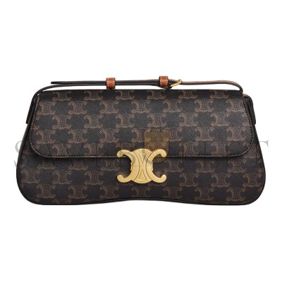CELINE MEDIUM TEEN CELINE LOLA IN TRIOMPHE CANVAS AND CALFSKIN 115533FN1.04LU (28*12*5cm) CELINE MEDIUM TEEN CELINE LOLA IN TRIOMPHE CANVAS AND CALFSKIN 115533FN1.04LU (28*12*5cm)