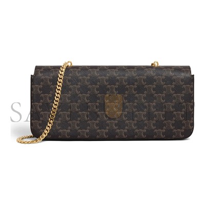 CELINE CHAIN SHOULDER BAG IN TRIOMPHE CANVAS CANVAS AND LAMBSKIN 197412DQW.04LU (33*13*5cm) CELINE CHAIN SHOULDER BAG IN TRIOMPHE CANVAS CANVAS AND LAMBSKIN 197412DQW.04LU (33*13*5cm)