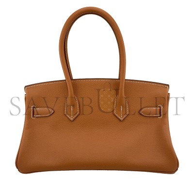 HERMES GOLD EVERCOLOR SHOULDER BIRKIN 29 PALLADIUM HARDWARE 382465 (29*19*16cm)
