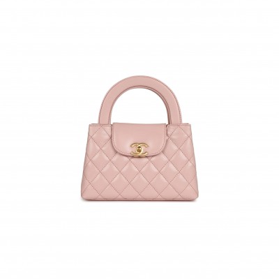 CHANEL MASTER SMALL KELLY SHOPPER CALFSKIN LIGHT PINK GOLD HARDWARE AS4416 (19*13*7cm)