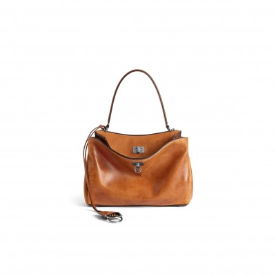 BALENCIAGA WOMEN'S RODEO HANDBAG SMALL IN TAN COWBOY 7897792ABP72753 (27*20*10cm)