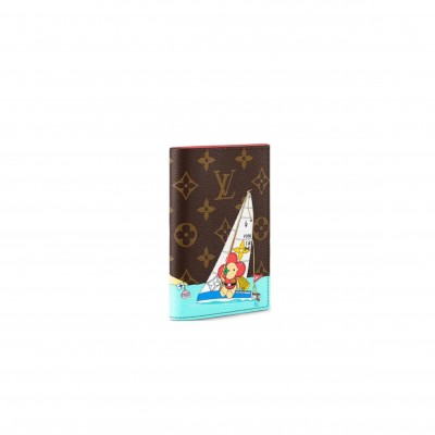 LOUIS VUITTON MASTER MONOGRAM COATED CANVAS PASSPORT BROWN M82625 (14*10.5cm) 