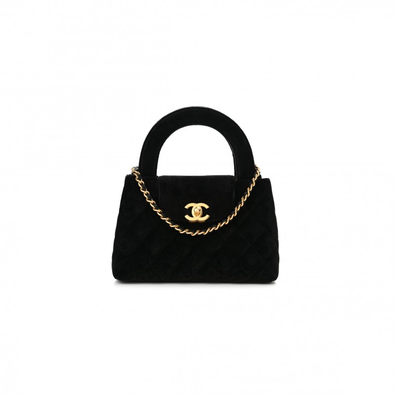 CHANEL MASTER VELVET QUILTED NANO KELLY SHOPPER BLACK 1584991 (19*13*7cm)