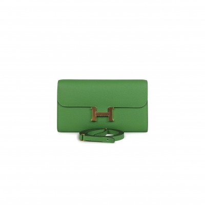 HERMES MASTER CONSTANCE WALLET TO GO VERT YUCCA EPSOM GOLD HARDWARE 436571 (19*15*4cm)