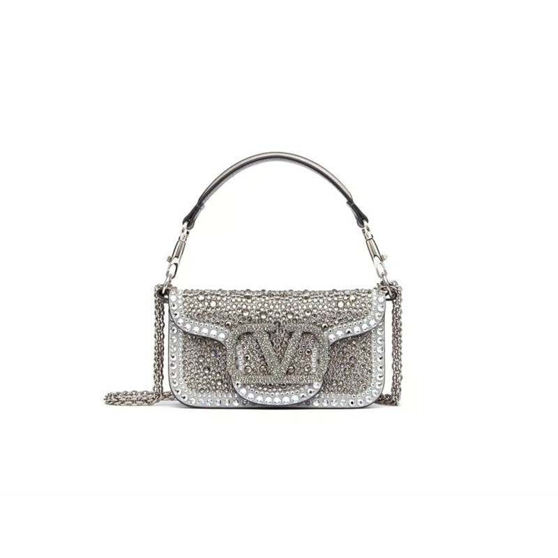 VALENTINO SMALL VALENTINO GARAVANI LOCÒ SHOULDER BAG WITH RHINESTONES 3W0B0K53JFN_ZQG (20*11*5cm) VALENTINO SMALL VALENTINO GARAVANI LOCÒ SHOULDER BAG WITH RHINESTONES 3W0B0K53JFN_ZQG (20*11*5cm)