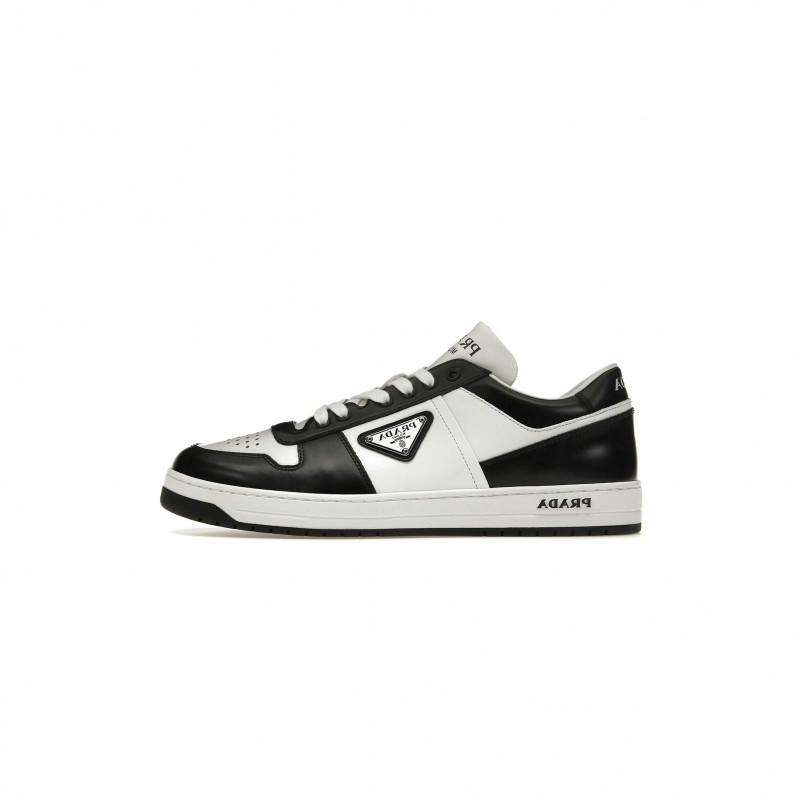 PRADA DOWNTOWN LEATHER LOW TOP SNEAKERS 1E792M