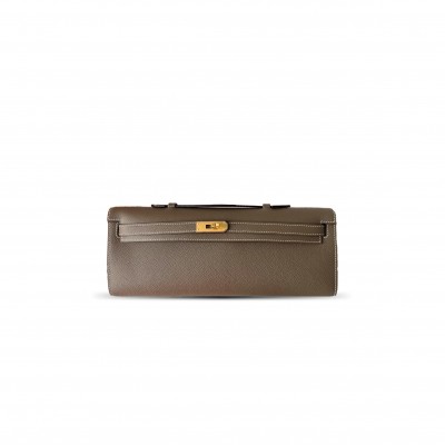 HERMES ANEMONE EPSOM KELLY CUT PALLADIUM HARDWARE 436570 (31*13*2.5cm)