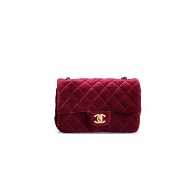 CHANEL MINI CLASSIC HANDBAG VELVET (20*12*6cm) CHANEL MINI CLASSIC HANDBAG VELVET (20*12*6cm)