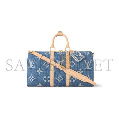 LOUIS VUITTON MASTER DENIM KEEPALL BANDOULIERE 45 MONOGRAM BLUE M24315 (45*27*20cm) LOUIS VUITTON MASTER DENIM KEEPALL BANDOULIERE 45 MONOGRAM BLUE M24315 (45*27*20cm)