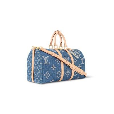 LOUIS VUITTON MASTER DENIM KEEPALL BANDOULIERE 45 MONOGRAM BLUE M24315 (45*27*20cm)