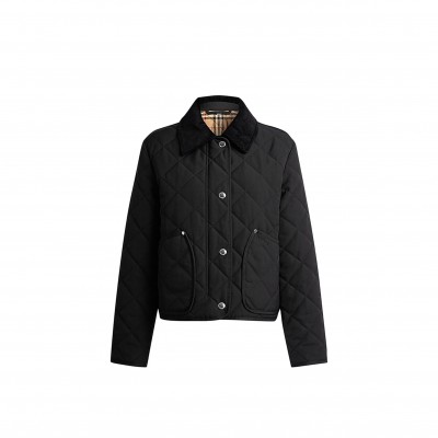 BURBERRY CORDUROY-TRIMMED QUILTED SHELL JACKET 8078519