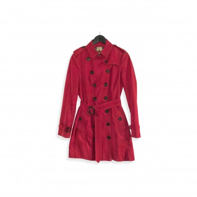 BURBERRY THE SANDRINGHAM RED DOUBLE BREASTED TRENCH COAT BURBERRY THE SANDRINGHAM RED DOUBLE BREASTED TRENCH COAT