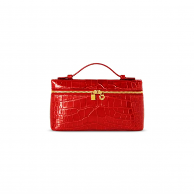 LORO PIANA EXTRA POCKET L19 CROCODILE LEATHER (19*11*6.5cm)