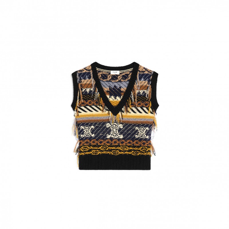 CELINE TOP IN JACQUARD CASHMERE RY0LU0V65.19BD