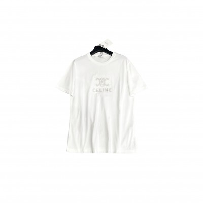 CELINE HEAVY INDUSTRY ARC DE TRIOMPHE LETTER BEADED T-SHIRT CELINE HEAVY INDUSTRY ARC DE TRIOMPHE LETTER BEADED T-SHIRT