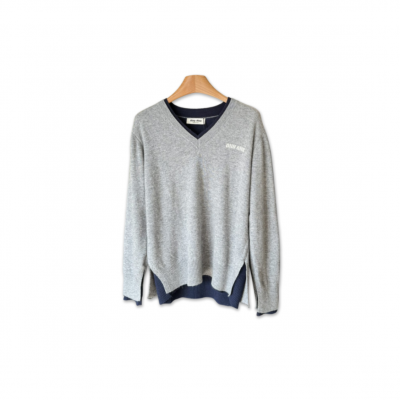 MIU MIU FAUX TWO-PIECE KNITWEAR MIU MIU FAUX TWO-PIECE KNITWEAR
