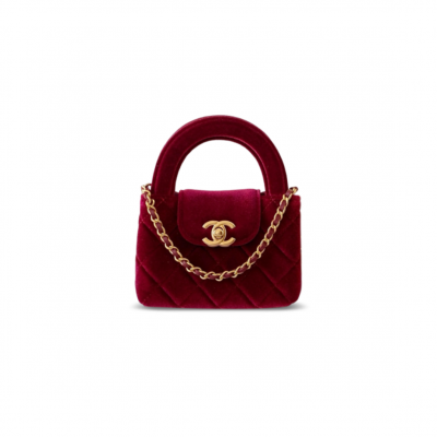 CHANEL KELLY NANO SHOPPING BAG VELVET AS3435 (12.5*8.3*4cm)