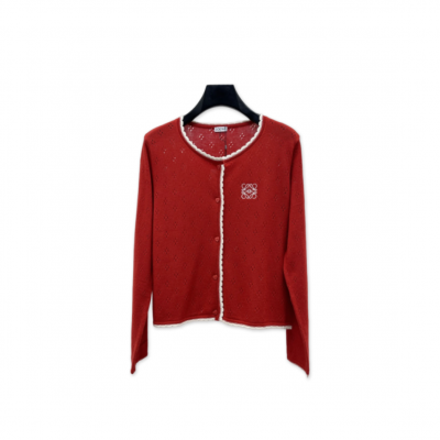 LOEWE LACE COLLAR KNITTED CARDIGAN
