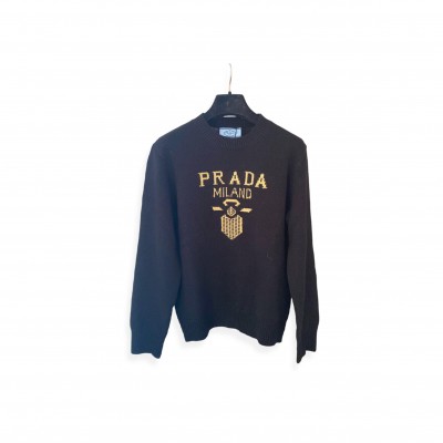 PRADA LOGO-INTARSIA CASHMERE SWEATER PRADA LOGO-INTARSIA CASHMERE SWEATER