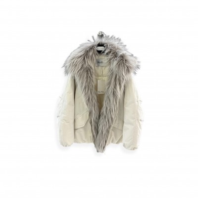 MAXMARA TWO-TONE FOX FUR DOWN PARKA 