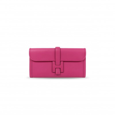 HERMES MASTER SWIFT LEATHER JIGE ELAN 29 CLUTCH BAG IN MAGNOLIA PINK (29*15.5*3cm) 