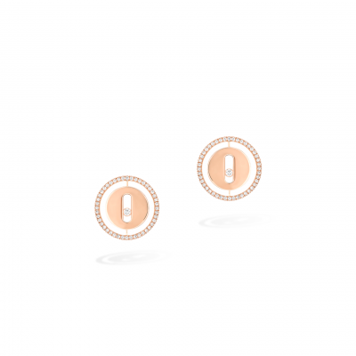 MESSIKA LUCKY MOVE STUD EARRINGS PINK GOLD DIAMOND EARRINGS 11571-PG