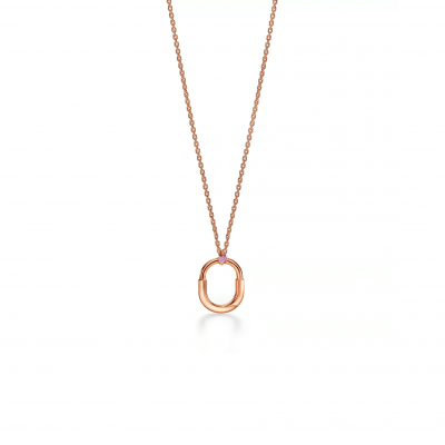 TIFFANY LOCK SMALL PENDANT IN ROSE GOLD WITH A PINK SAPPHIRE 75202806