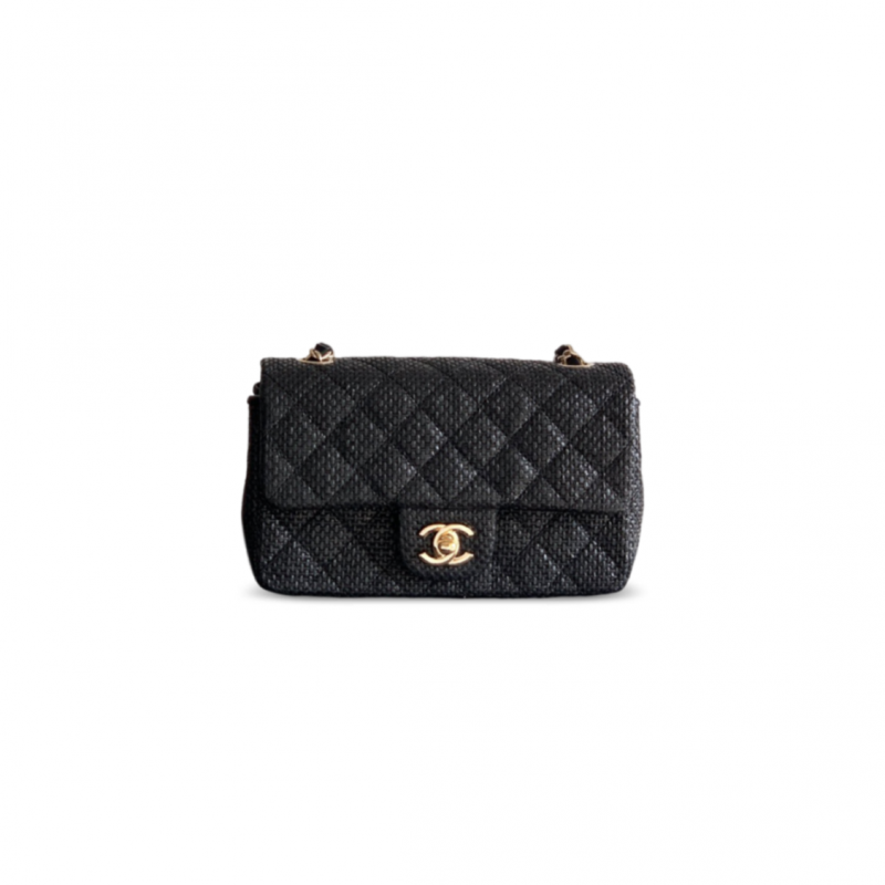 CHANEL MASTER 26C QUILTED MINI CLASSIC FLAP WOVEN BAG (20*14*8cm)