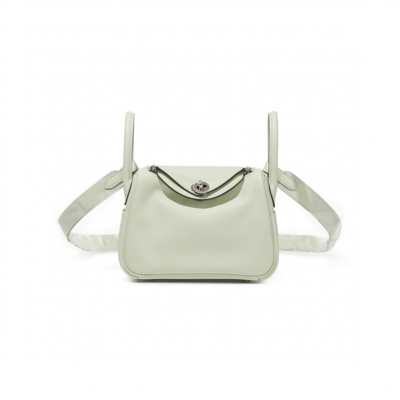 HERMES MINI LINDY 20 VERT FIZZ SWIFT PALLADIUM HARDWARE (19*12.5*9cm)