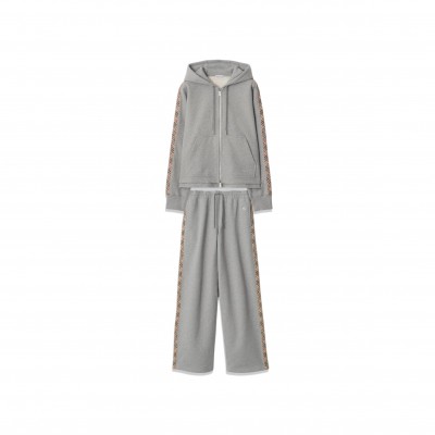 BURBERRY CHECK-TRIMMED COTTON SUIT 81189741