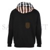 BURBERRY CHECK HOOD COTTON ZIP HOODIE 80558681
