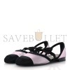 CHANEL MESH GROSGRAIN MARY JANES FLATS LIGHT PINK G46701