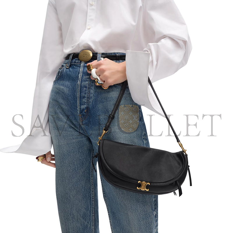CELINE LITTLE HALFMOON SOFT TRIOMPHE IN SUPPLE SHINY LAMBSKIN L10373778.38NO (25*13*5cm)