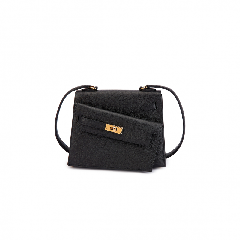 HERMÈS KELLY DESORDRE 20 MINI BLACK EPSOM (20*14*10cm)