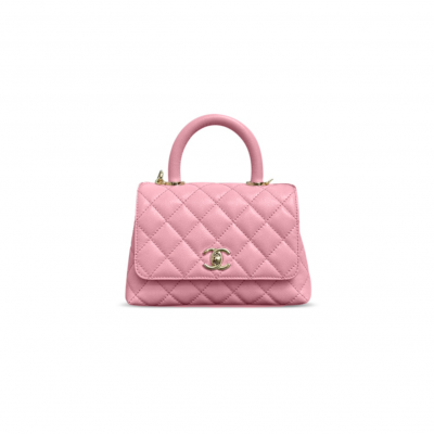 CHANEL CAVIAR QUILTED MINI FLAP BAG WITH TOP HANDLE AS2215 (19*13*9cm) CHANEL CAVIAR QUILTED MINI FLAP BAG WITH TOP HANDLE AS2215 (19*13*9cm)