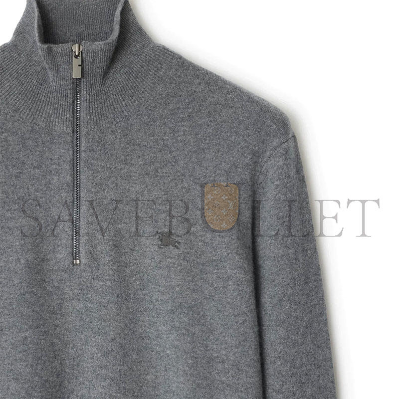 BURBERRY CASHMERE BLEND HALF-ZIP SWEATER 81121321
